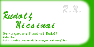 rudolf micsinai business card